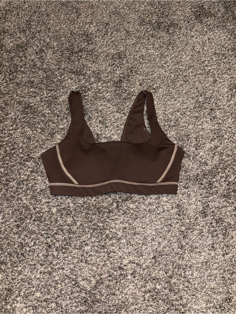 aerie Brown Wireless Sports Bralette with Light Contrast Stitching
